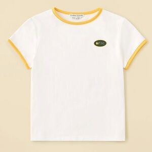 The Sunday Collective NWT Kids White And Yellow TSC Logo T-Shirt 3Y